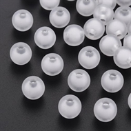 300 frostede acryl perler med perle i midten. 8 mm.